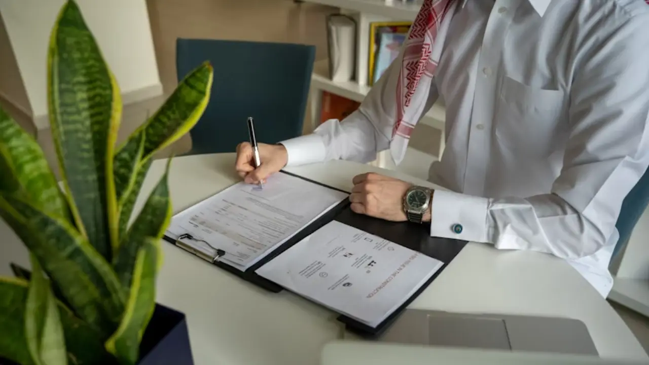 Medical malpractice lawyer reviewing patient documents
